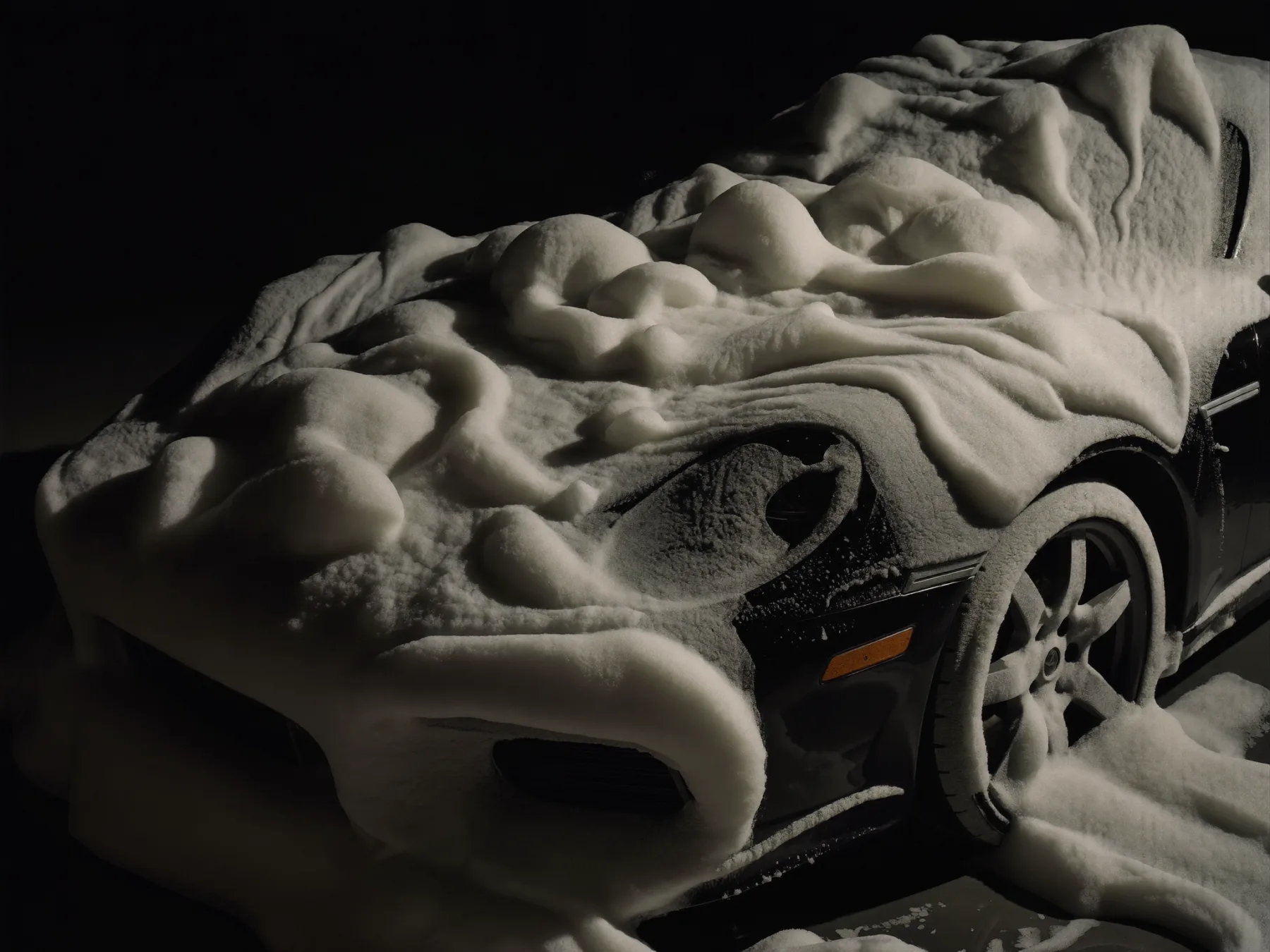 Snow Foam auf schwarzem Lack